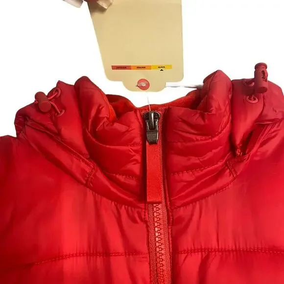 NWT Red Puffer Coat Jacket Removable Hood Size SMALL - Picture 6 of 16